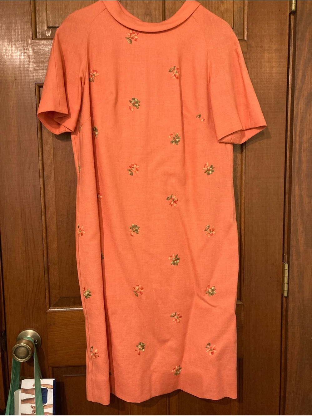 Ivan Frederic’s Orange Retro Vintage Lined Short Sleeved Dress L-M